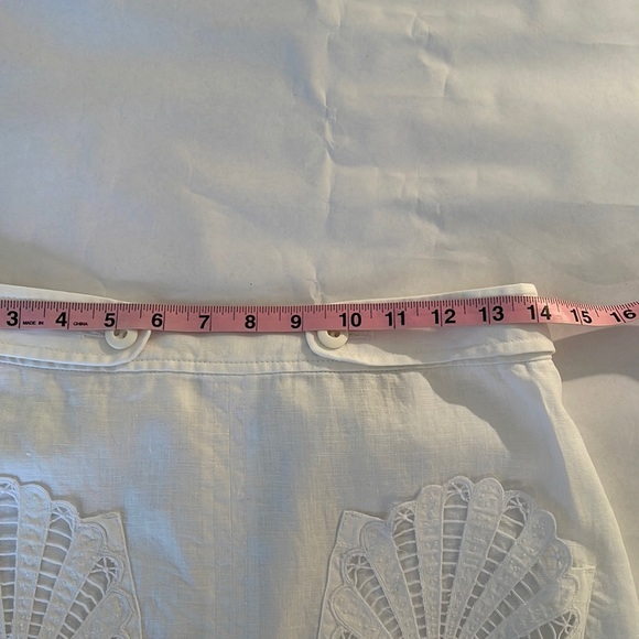 WHITE LINEN SUMMER SKIRT - Picture 5 of 12